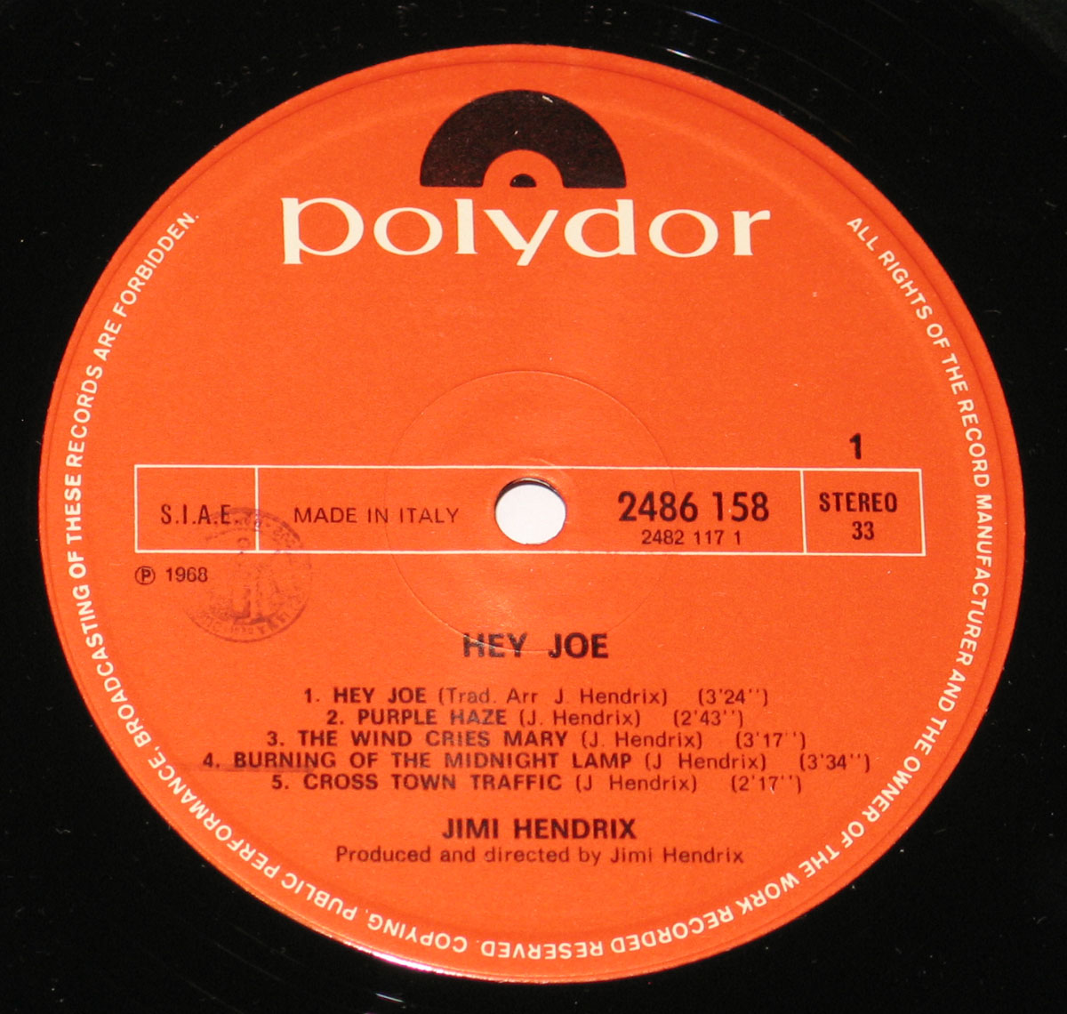 High Resolution Photo of jimi hendrix hey joe italy 